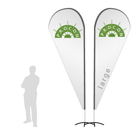 Beachflag Drop | Large (350 cm) | beidseitig bedruckt